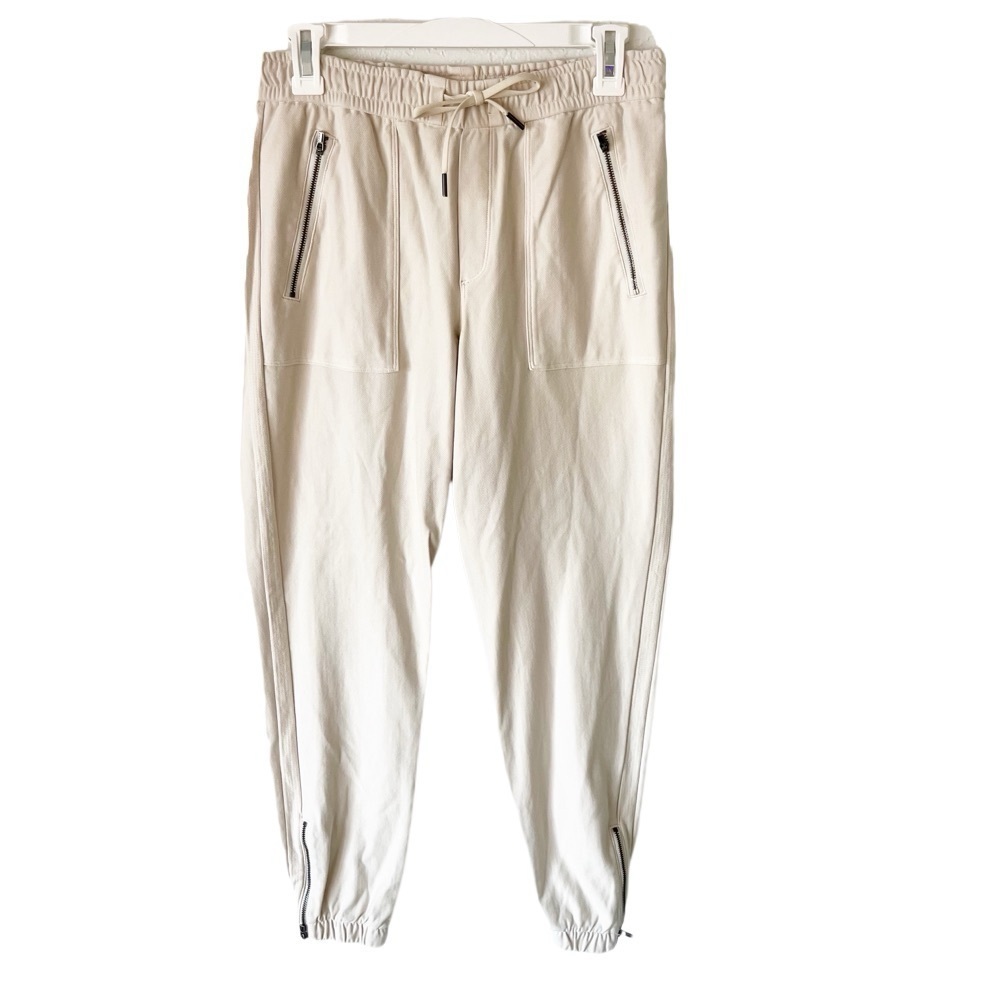 Athleta Pants Women's 2 Farallon Zip Pocket Joggers Ivory Minimalist Athleisure